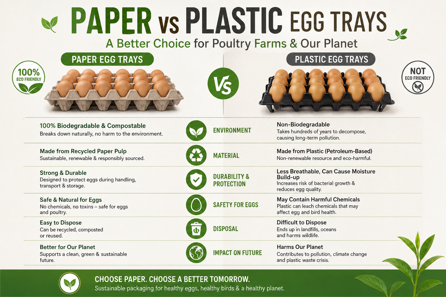Difference Between Paper and Plastic Egg Trays