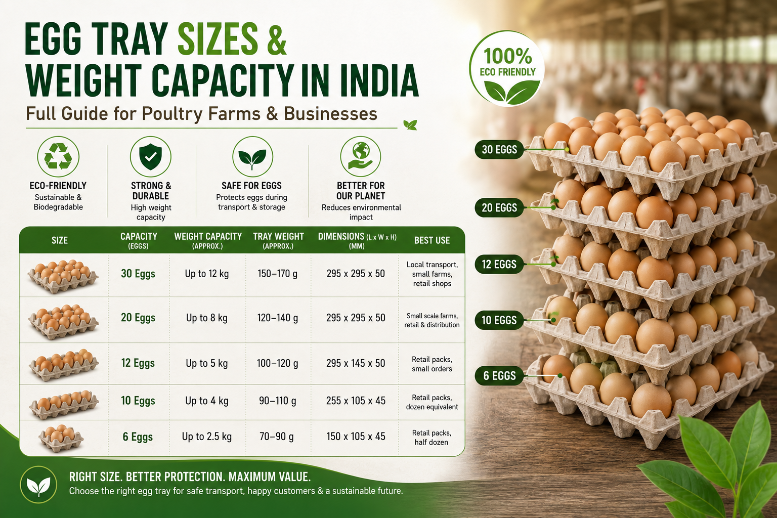 Egg Tray Sizes and Weight Capacity in India: Everything You Need to Know